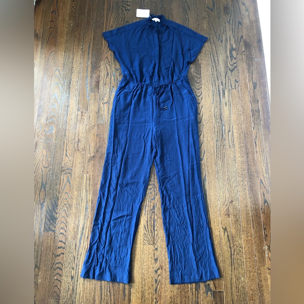 *NWT* REISS Women’s 8 Dark Navy Blue Dolman Sleeved Tie-Waist Pocketed Jumpsuit